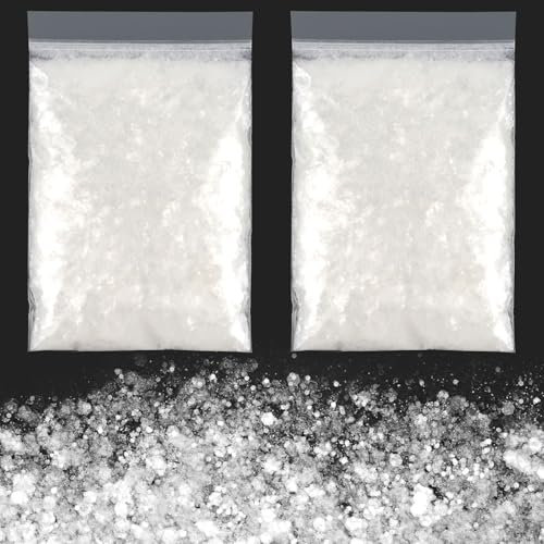 Glitzerpulver zum Basteln,100g Groß Glitzer Weiß,Glitzer zum Weihnachten Basteln Kerzen,Glitzerpulver für Nägel Gesicht DIY Epoxidharz Kartenbasteln
