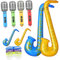 ERINGOGO 12stücke Aufblasbare Mikrofone Saxophone Und Gläser Interaktive Party-Requisiten Für Karaoke-Events Fotoboxen Und Feste Aus Robustem Für Jede Feier