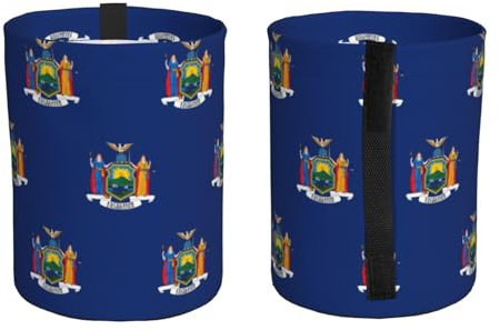 Sac poubelle de voiture avec motif drapeau de New York - Poches de rangement à suspendre - Anti-fuite - Pour le camping et les aventures