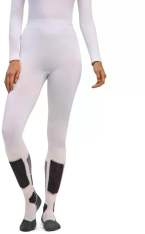 FALKE Damen Baselayer-Hose Maximum Warm Long W Ti Funktionsmaterial schnelltrocknend 1 Stück, Weiß White 2860, L