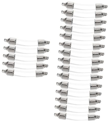 DIYEAH 10pcs Glass Bottles Cork Jars Lids Vial Necklaces Wish Bottles Screw Lid