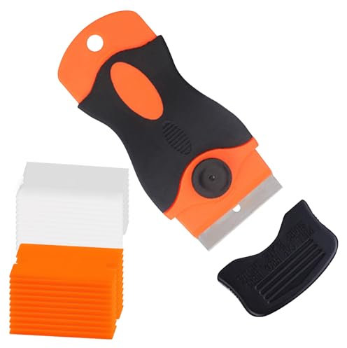 Plastic Scraper Tool Non Scratch, Adhesive Remover Sticky Remover for Removing Glue Sticker Decals Tint Paint Labels from Glass Window