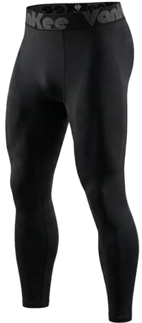 VanKee Herren Kompressionshose Lauftights Schnell Trocknende Atmungsaktiv Sport Leggings Masche Baselayer Legging Leicht Elastizität Funktionsunterhose Basketball Tights für Fußball Yoga Gym Jogging