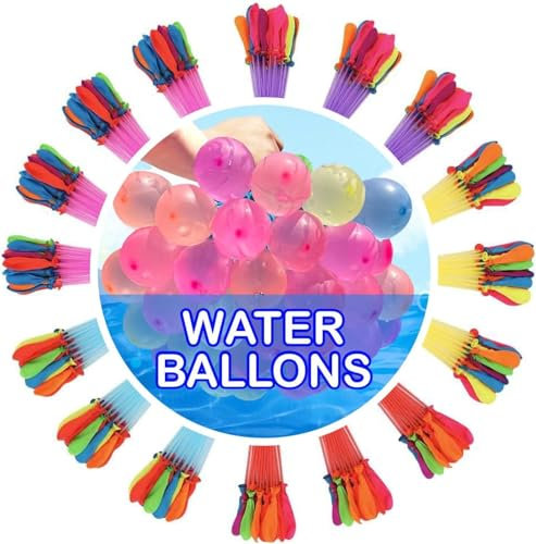 666 Stück Wasserbomben Selbstschließend, 60 Sekunden Schnellfüller, Wasser Luftballons mit Wasserhahn Anschluss für Poolspielzeug，Strände, Poolparty，Wasser Spiele