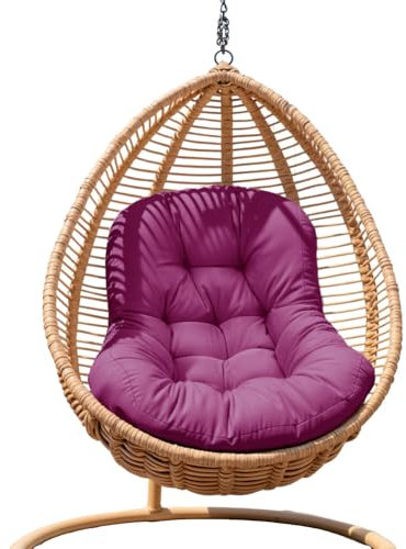 RZYW Hängesessel Kissen Outdoor,Wasserdicht Ersatzkissen für Hängesessel,Polster Hängekorb,Auflage für Hängeschaukel,Schaukelstuhl Sitzkissen für Schaukel Korb,Lila,120 x 80 x 10cm
