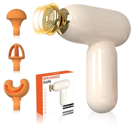 HIHOBDAY Mini Massage Gun, 6 Speeds Deep Tissue Percussion Massager with 4 Heads,Portable Quiet Handheld Muscle Massage for Full Body Pain Relief,Christmas Gifts for Women Men