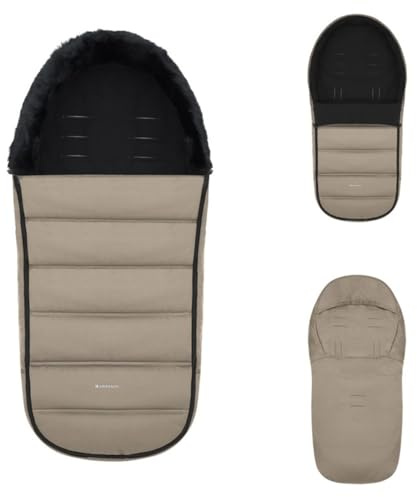Kikka boo Fußsack Urban für Kinderwagen Reißverschluss Steppdesign Gurtöffnungen beige