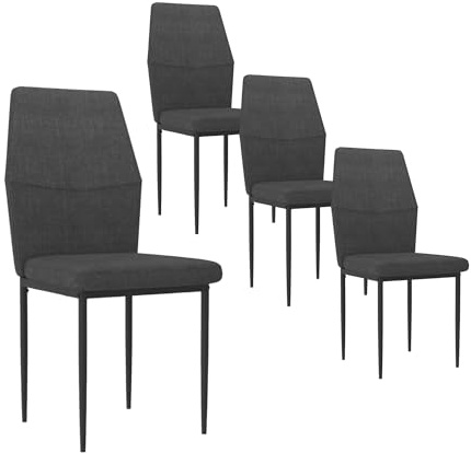 GOLDFAN Esszimmerstühle 4er Set Schwarz Moderner Stoff Stuhl mit Hoher Rückenlehne Küchenstühle mit Schwarz Beine, (4 Stühle)