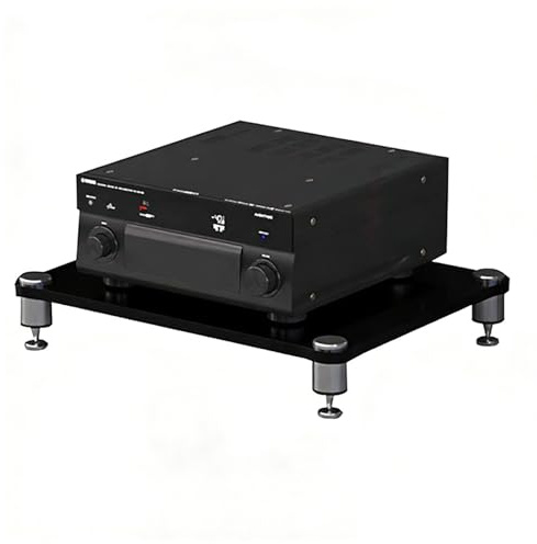 SZKTHD Étagère HiFi/Audio Support HiFi À 1-4 Niveaux pour Platine Vinyle Meuble TV Stéréo avec Pointes De Découplage pour Routeurs, Accessoires TV Et Consoles(Noir,60 * 48 * 10cm(1Tier))