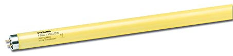SYLVANIA T8 lineare Leuchtstoff-Lampe, G13 Sockel, 58 Watt/2500 Lumen,10000h Lebensdauer, 26mm Durchmesser, 1500mm Länge, Gelber Kolben,dimmbar,1Stk
