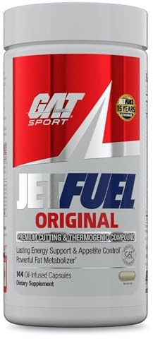 GAT SPORT JETFUEL Original, 144 Oil-Infused Capsules (48 Servings)