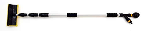 HI-TECH 13 Water Fed Telescopic Window Cleaning Pole With Built In Squeegee Blade Inc Soap Dispenser Extendable Extension Brush Telescopic Extended Conservatory Kit.