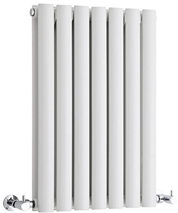 Milano Aruba White Horizontal Double Oval Panel Radiator - 635mm x 413mm