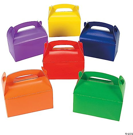 cama24com Geschenkboxen aus Pappe Faltboxen bunt 12 Stück Kindergeburtstag Mitgebsel Palandi®