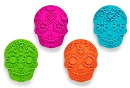 GenuineFred Multicolor Skull Cookie Cutter Set of 4