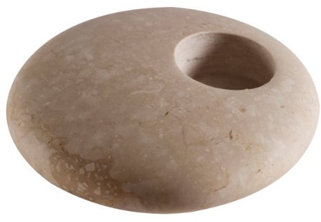 Yuchengstone Teelichthalter, Kerzenhalter aus Marmor, natürlich rund, Tischdekoration