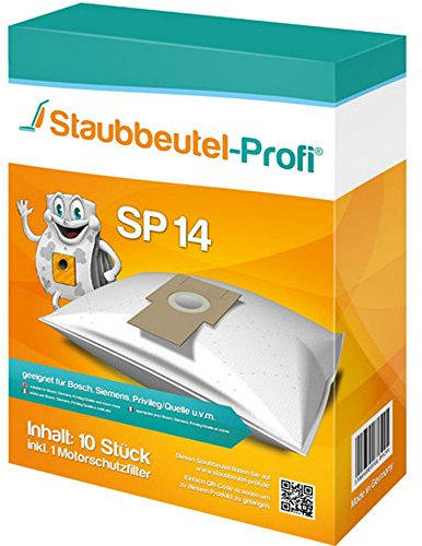 10 Staubsaugerbeutel SP14 geeignet für Bosch/Siemens Type P von Staubbeutel-Profi® Made in Germany