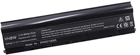 vhbw 1x batteria compatibile con Asus Eee PC 1225, 1025, R052, 1225C, 1025C, 1025B, 1225B, 1025CE notebook (4400mAh, 10,8V, Li-Ion)