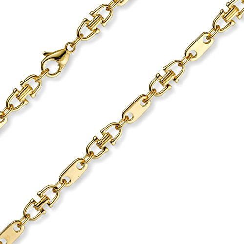5,5mm Platte-Steigbügel Kette Collier Halskette, 585 Gold Gelbgold, 50cm