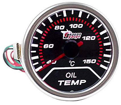 E Support™ Car Universal Smoke Len 2 52mm Oil Temp Temperature Indicator Gauge Meter