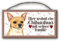 Tierwarnschild Hier WOHNT EIN Chihuahua - Holzschild MDF 25x12,5 cm 12 HUNDESCHILD