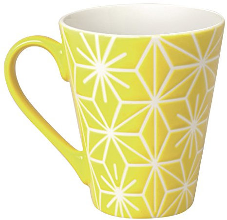 Excelsa Etnika Mug 275 ML, Porcelaine, Jaune, 10.19 x 10.19 x 10 cm