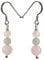 Handmade 925 Sterling Silver Pink Rose Quartz Green Aventurine Drop Earrings; Gift Wrapped in Bag - Lesley H Phillips