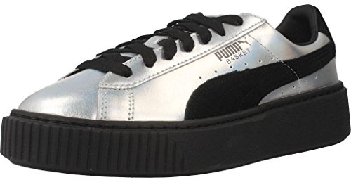 PUMA Womens Basket Platform Explosive Platforms Trainers Metallic 4 UK