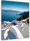 Bilderdepot24 Bild auf Leinwand | Santorini Treppe - Griechenland in 60x80 cm als Wandbild | Wand-deko Dekoration Wohnung modern Bilder | 16105