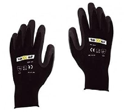 Hufa Fliesenleger Nylon-Latex Strick Handschuhe schwarz L