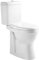 VeeBath Close Coupled Toilet, Ceramic Toilet Pan with Dual Flush Cistern, Soft Close, Quick Release Toilet Seat for Bathroom- White Gloss, Round Shape