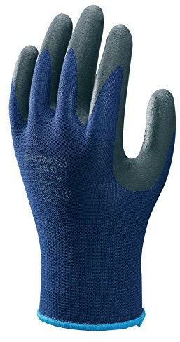 SHOWA 380, Mikroporöses Nitril – Beschichtung, Mehrzweck, Blau mit schwarzer Handfläche, 6/S