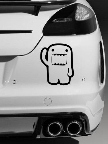 Auto-Aufkleber Domo-kun, Vinyl / PVC, Schwarz, 2 Stück