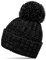 Caspar MU087 klassische Damen Winter Bommelmütze, Farbe:schwarz, Größe:One Size
