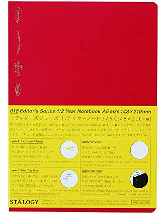 STALOGY 018 Editor's Series 1/2 Year Notebook (A5//Red) by STALOGY
