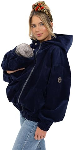 fun2bemum 3-in-1 Cord Bomberjacke für Schwangerschaft und Babytragen | Oversize Tragejacke aus weichem Cordsamt für Schwangerschaft, Babytragen und Alltag – 97 % Baumwolle, 3 % Elasthan.