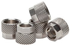 Überwurfmuttern für Schlauchverschraubung Messing vernickelt (M 12 x 1 / für Anschluss: 8 x 6 mm)