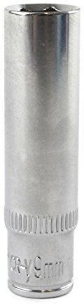9mm 1/4 Drive Double Deep Metric Socket Single Hex / 6 Sided Bergen