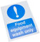 Seco Food Equipment Wash Only Sign, 150mm x 200mm - Self Adhesive Vinyl