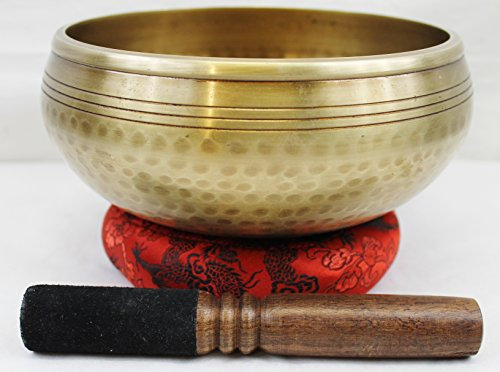 J682 25,4 cm Energetic Couronne 'B' Chakra Guérison martelée à la main tibétain Bol chantant fabriqué au Népal