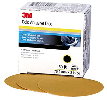 3M Hookit Gold 216U, 00916, Disque abrasif 76 mm, Grain P220, Lot de 50 disques, disques abrasifs pour l’Automobile