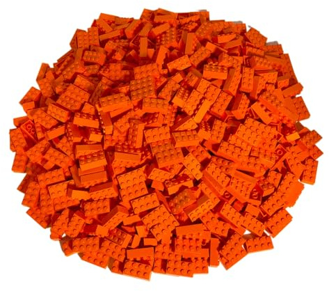 Lego® Classic Basic Steine Orange 3001-50 Stück 2x4 Steine Orange - Ideal für Kreative Bauvorhaben und Lego® Projekte - Perfekt für BAU- und Spielspaß - 2x4 Noppen (3001)