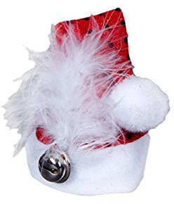 Alsino Mini Weihnachtsmütze Nikolausmütze mit Haarclip, Glocke, Feder und Pailetten rot 132