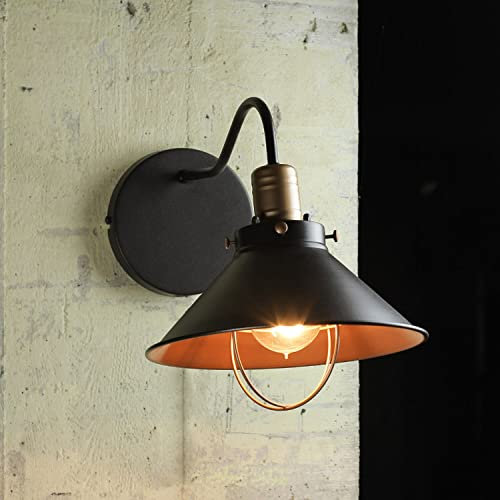 Design Wandlampe Schwarz Kupfer Industrie Look LOFT Wandleuchte Wohnzimmer Treppenhaus