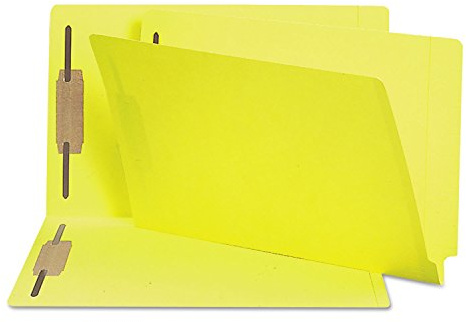 Smead Shelf-Master® 28940 Aktenordner, verstärkt, gerader Schnitt, 2 Verschlüsse, legale Größe, Gelb, 50 pro Box