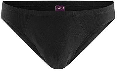 Living Crafts - JAN | Slip - Bequemer, qualitativer Feinripp, Männliche Unterwäsche, Bio-Baumwolle, Keine irritierenden Nähte, Elastischer Bund und Beinöffnung (5, Black)