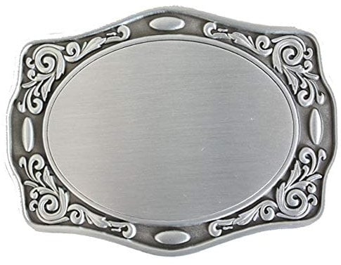eeddoo® Gürtelschnalle Classic - silber verziert (Buckle für Wechselgürtel für Damen und Herren | Belt Frauen Männer Oldschool Rockabilly Metall Gothic Wave Rock Biker Western Trucker Casino Skull)