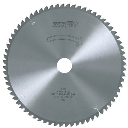 MAFELL 92467 HM-Kreissägeblatt, Z68 FZ/TZ, 250 mm x 2,8 mm x 30 mm