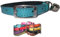 Leather cat/ kitten collar pink, blue, brown and red safety elastic (blue)