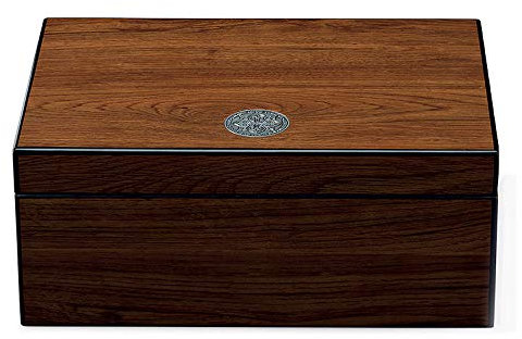 Egoist Premiuem - Zigarren Humidor Box aus Holz mit Hygrometer und Befeuchtungssystem für ca. 40 Zigarren I Zigarren-Zubehör - Braun